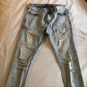 Pac Sun Crysp Denim Light Wash Ripped Jeans
